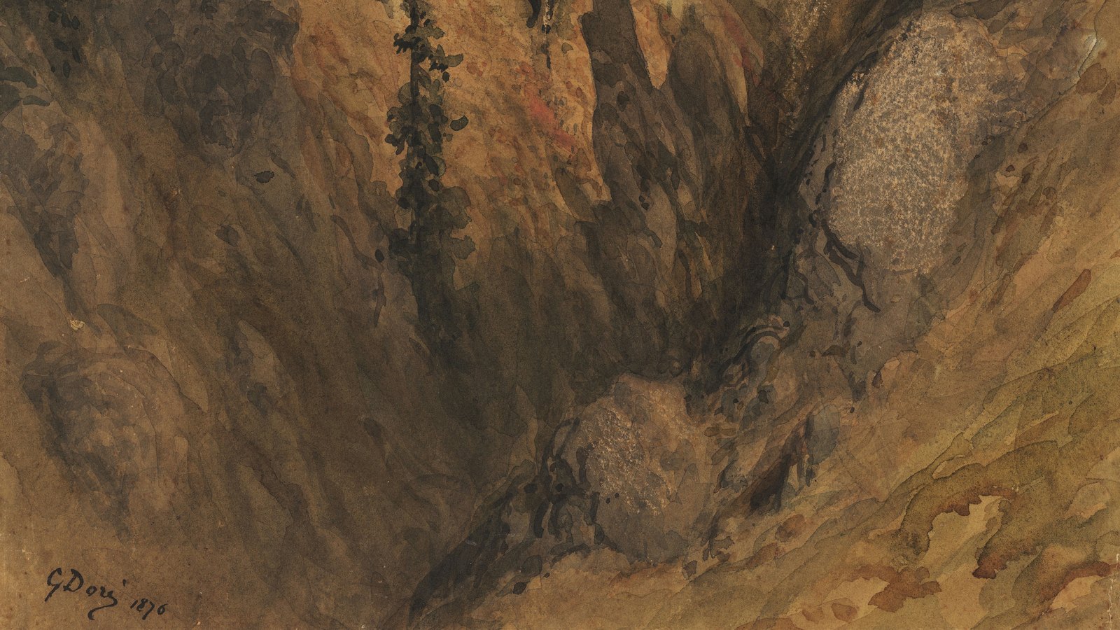 The valley, cut from Landscape of the Pyrenees