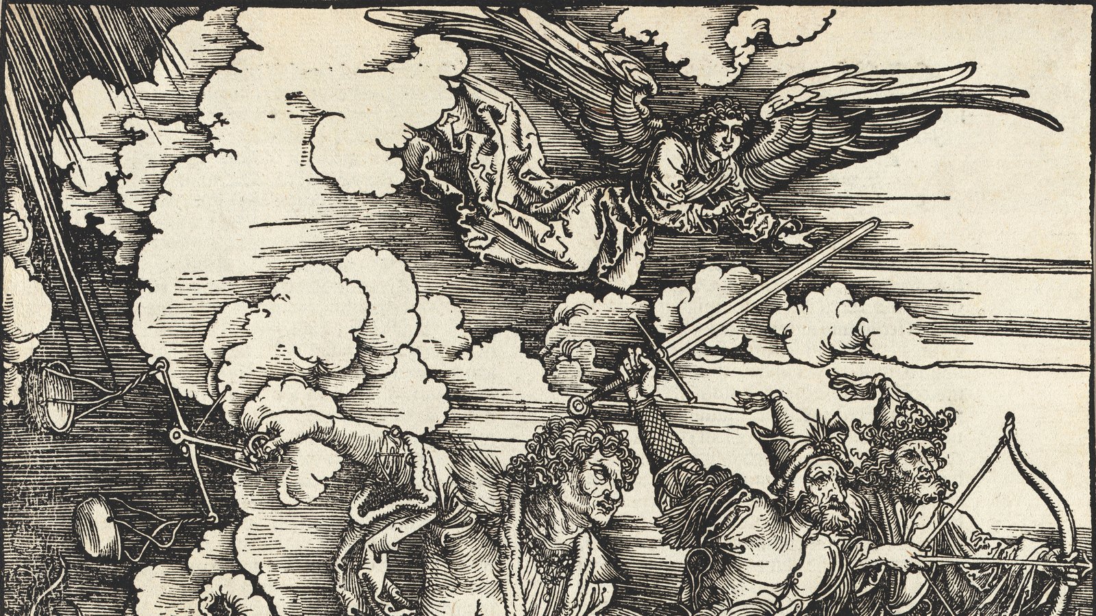 The angel over the riders, cut from The Four Horsemen, from The Apocalypse