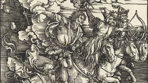 The four riders, cut from The Four Horsemen, from The Apocalypse by Albrecht Dürer