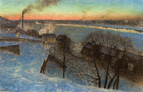 Evening in February, Riddarfjärden by Eugène Jansson