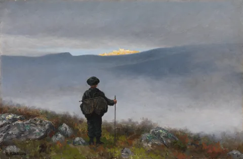 Far, Far Away Soria Moria Palace Shimmered Like Gold by Theodor Kittelsen