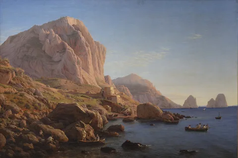 Motiv fra Capri, kort efter solens opgang by Christen Købke